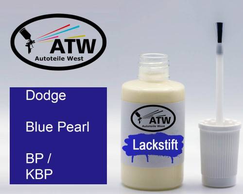 Dodge, Blue Pearl, BP / KBP: 20ml Lackstift, von ATW Autoteile West.